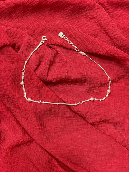 92.5 Silver Ball Anklets | Premium Classy Minimal Design | Jewellery