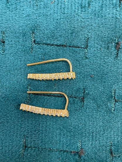 925 Silver Gold Plated Minimal Earcuffs