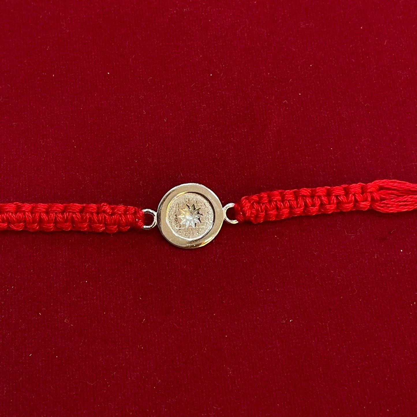 925 Sterling Silver Star Rakhi | Red Thread Rakhi for Raksha Bandhan