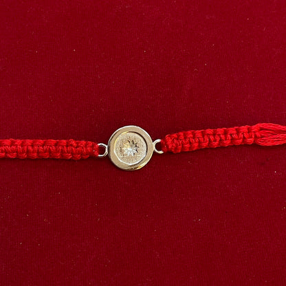 925 Sterling Silver Star Rakhi | Red Thread Rakhi for Raksha Bandhan
