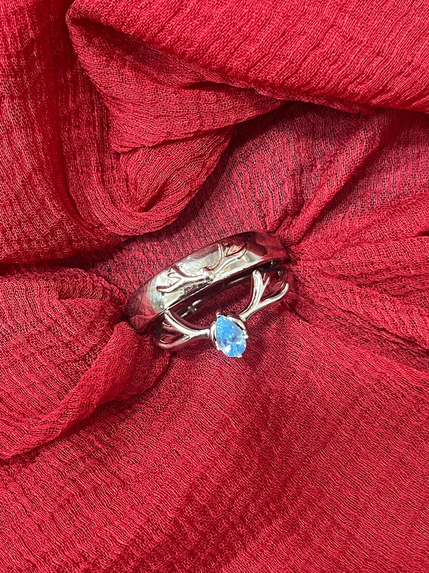 92.5 silver stylish deer couple rings size(men’s:19;women’s:12)