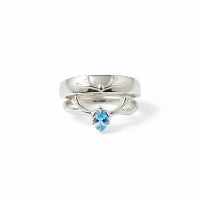 92.5 silver stylish deer couple rings size(men’s:19;women’s:12)