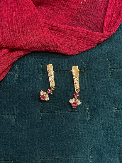 925 Silver Gold Plated Drop Studs