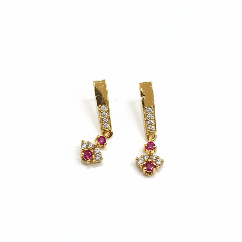 925 Silver Gold Plated Drop Studs