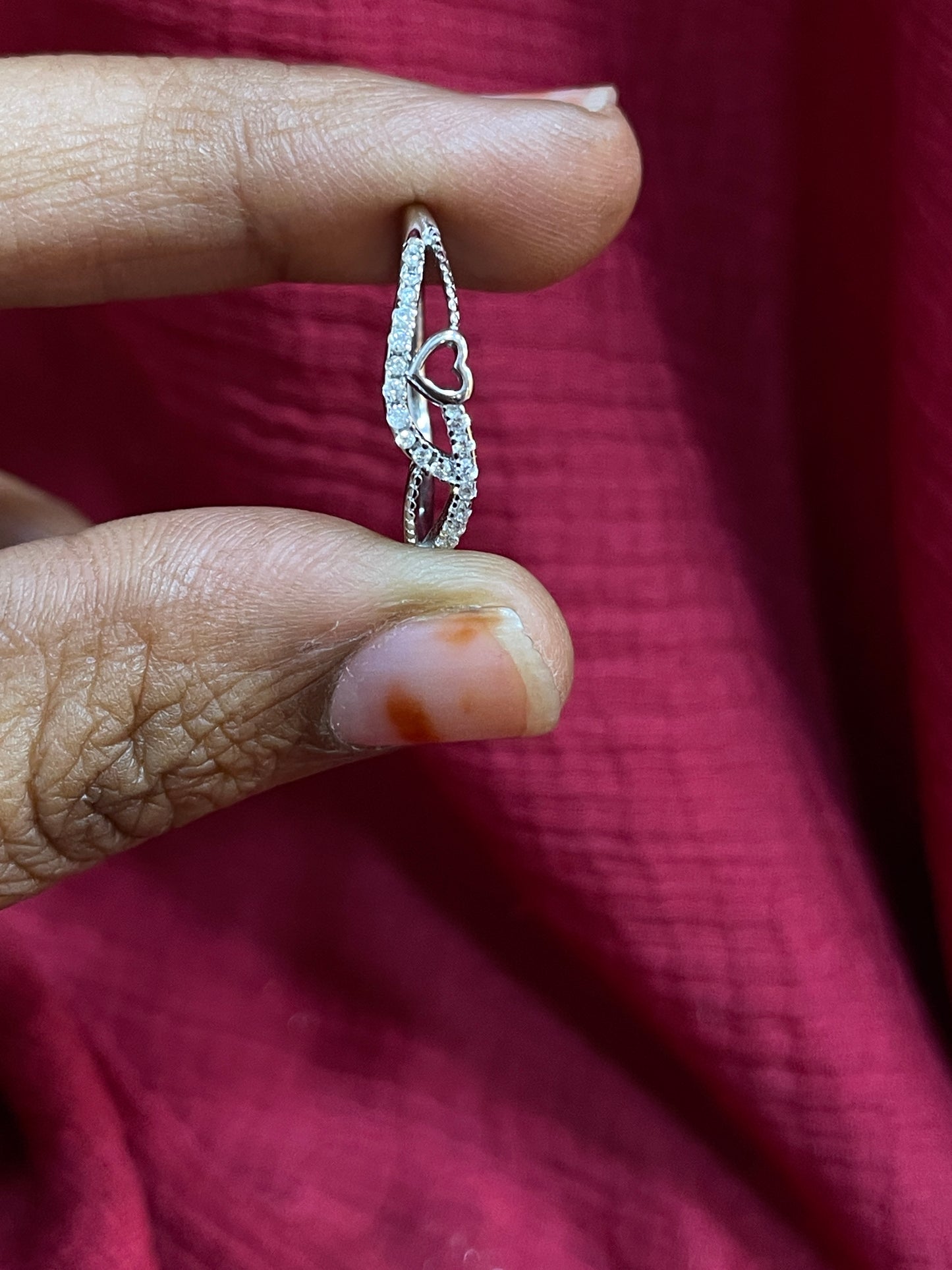 925 Silver Heart Ring- Size 12