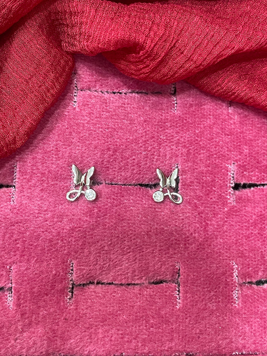 92.5 Silver Butterfly Stud Earrings | Stylish Nature Inspired Design | Jewellery