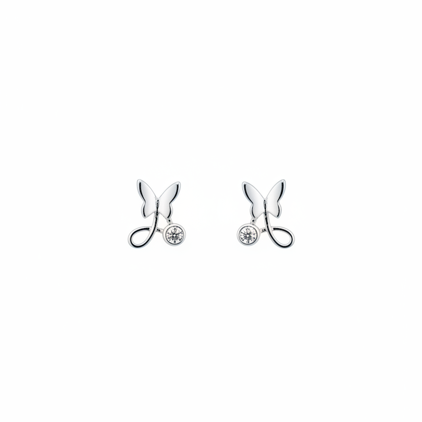 92.5 Silver Butterfly Stud Earrings | Stylish Nature Inspired Design | Jewellery