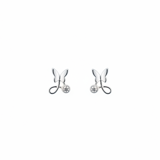 92.5 Silver Butterfly Stud Earrings | Stylish Nature Inspired Design | Jewellery