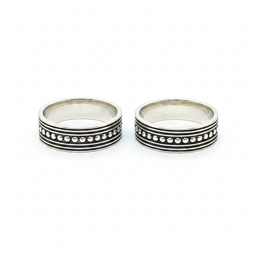 92.5 Silver Oxidised Adjustable Toe Rings for Women | Classic Beaded Design
