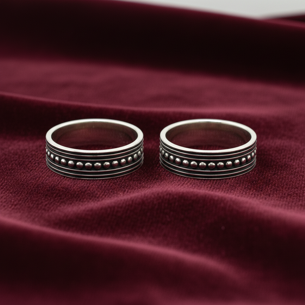 92.5 Silver Oxidised Adjustable Toe Rings for Women | Classic Beaded Design