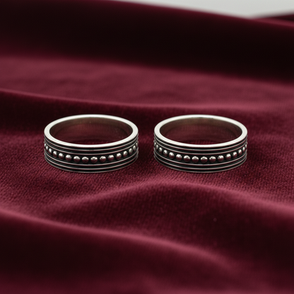 92.5 Silver Oxidised Adjustable Toe Rings for Women | Classic Beaded Design