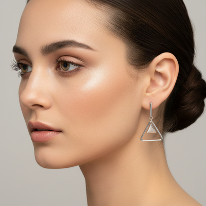 92.5 Silver Minimal Hanging Earrings for Women | Sleek Dangle Design | Elegant Jewellery
