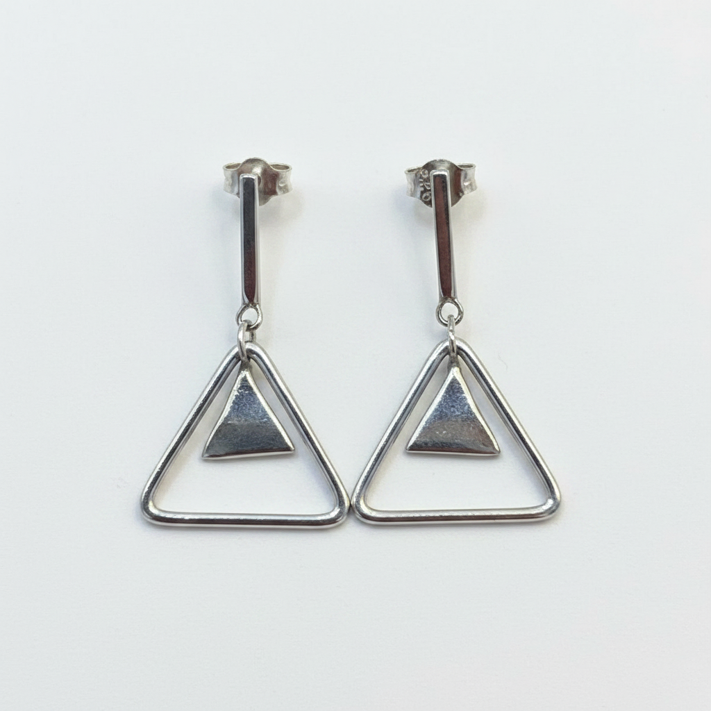 92.5 Silver Minimal Hanging Earrings for Women | Sleek Dangle Design | Elegant Jewellery pair