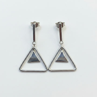 92.5 Silver Minimal Hanging Earrings for Women | Sleek Dangle Design | Elegant Jewellery pair