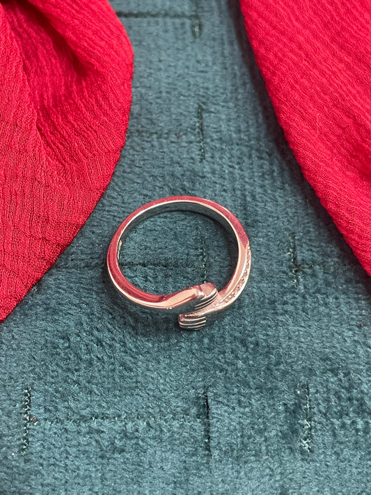 92.5 Silver Hug Ring for Women | Stylish Embrace Design | Elegant Fashion Jewellery