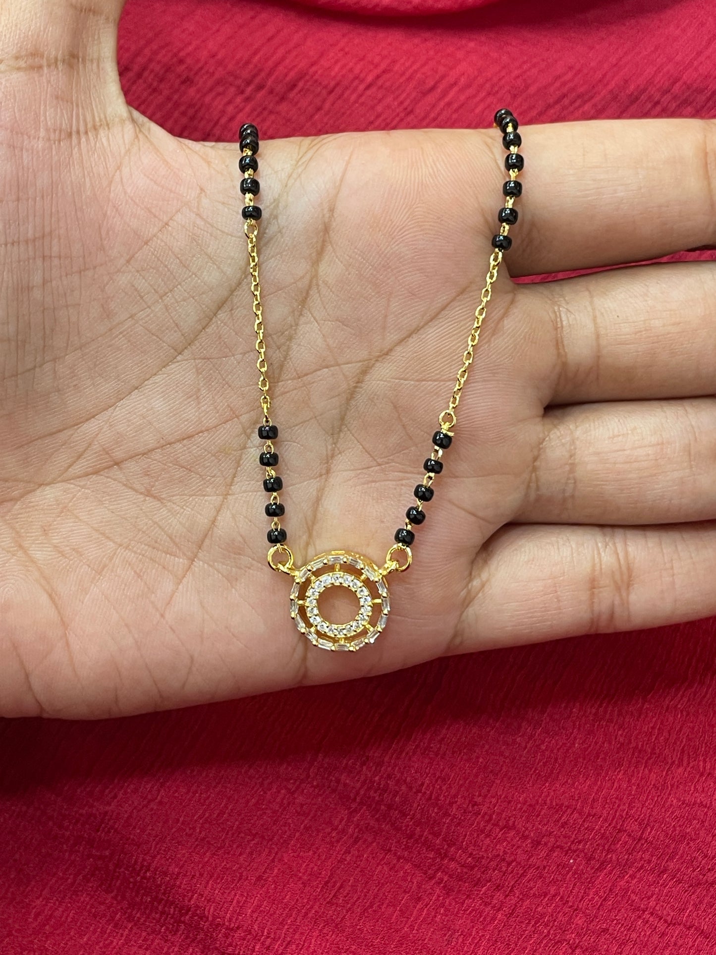 92.5 Silver Black Bead Chain for Women 19 Inches | Simple Round Design | Classic Jewellery