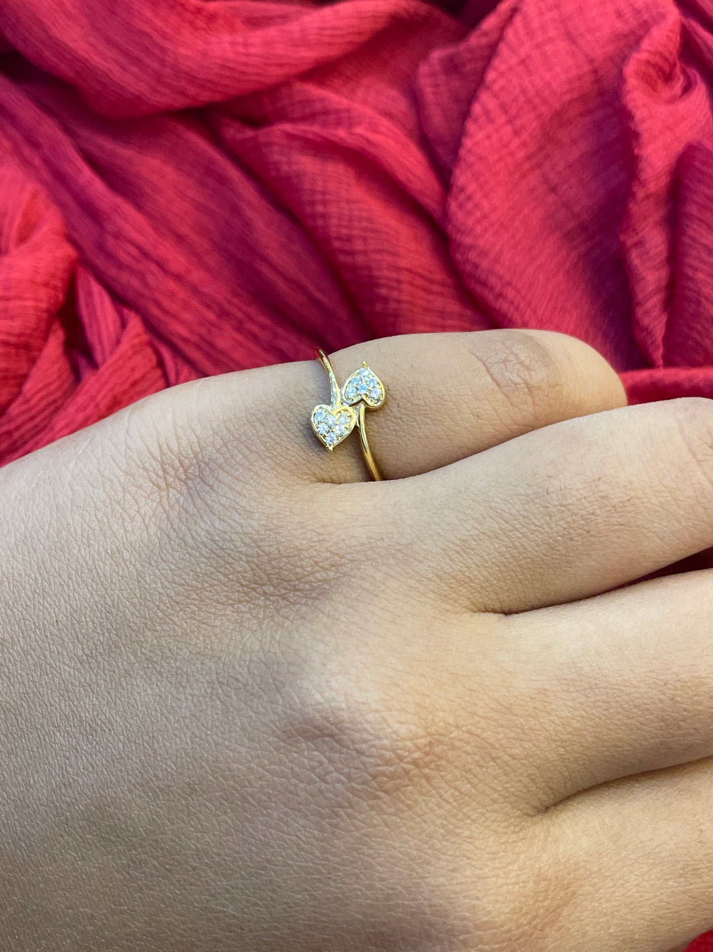 92.5 Silver Gold Plated Heart Ring for Women | Elegant Love Design | Jewellery
