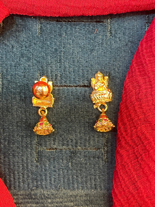 92.5 silver gold plated temple minimal earrings