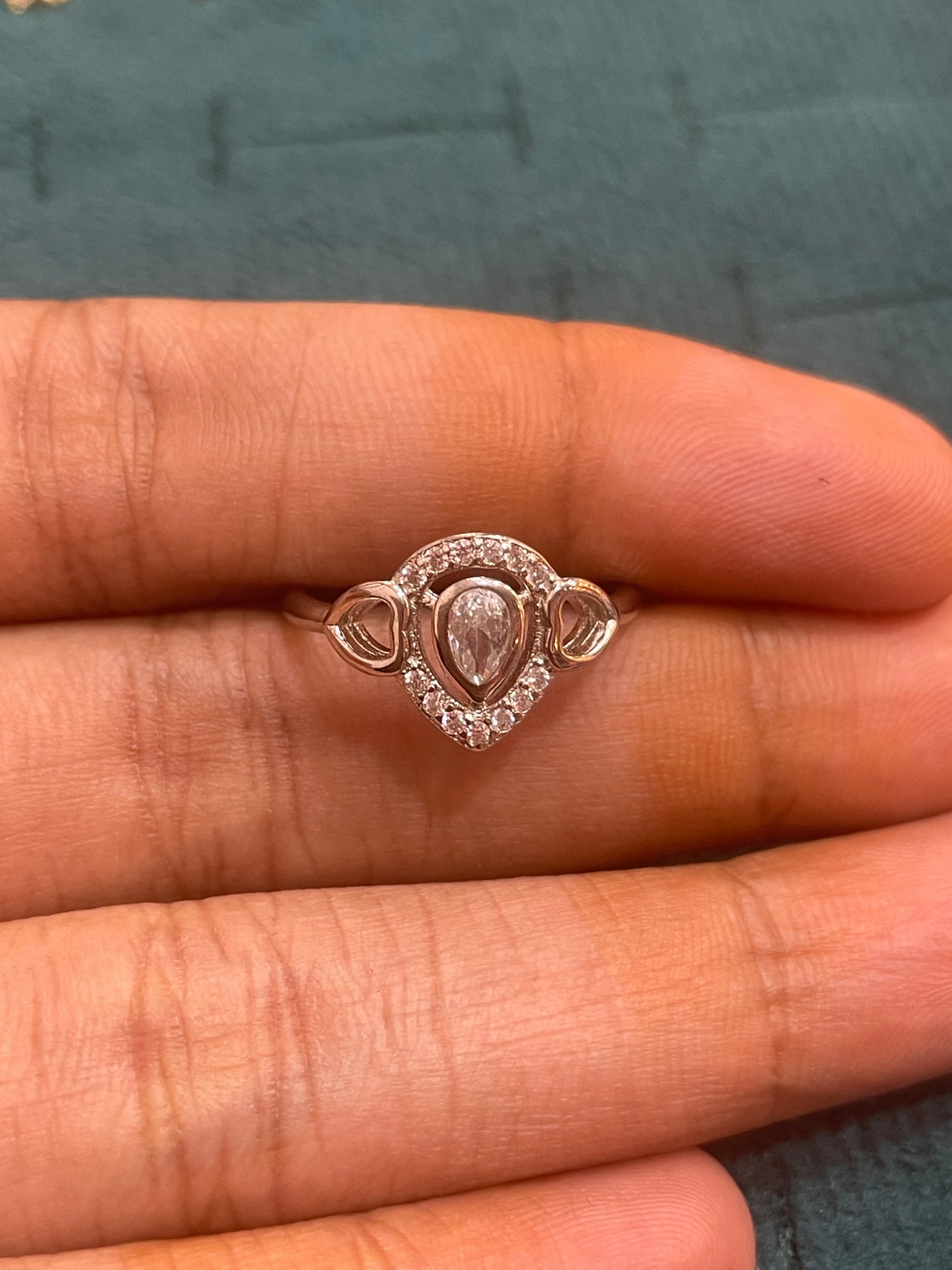92.5 Silver White Stone Ring for Women Size 10 | Stylish Shine Design | Elegant Fashion Jewellery