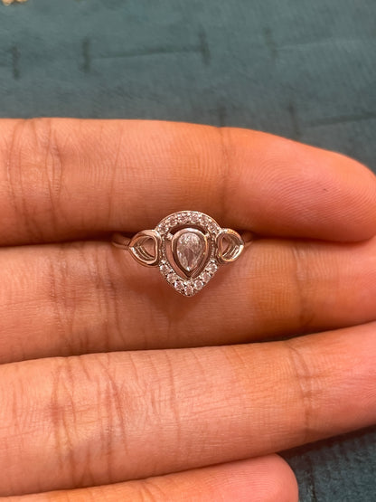 92.5 Silver White Stone Ring for Women Size 10 | Stylish Shine Design | Elegant Fashion Jewellery