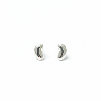 92.5 Silver Bean Shape Earrings for Women | Minimal Modern Design | Stylish Jewellery