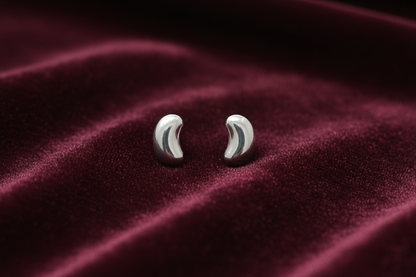 92.5 Silver Bean Shape Earrings for Women | Minimal Modern Design | Stylish Jewellery