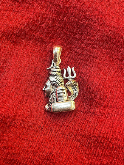 92.5 Silver Shiva Pendant for Men & Women | Mahadev Sacred Design | Temple Jewellery