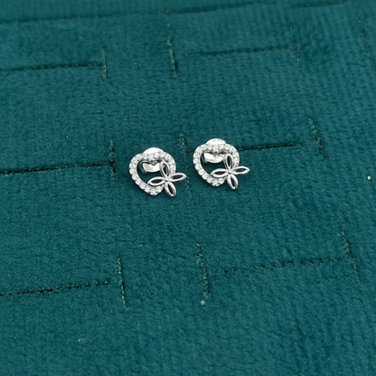 92.5 Silver Premium Heart Studs | Classy Romantic Design | Jewellery pair