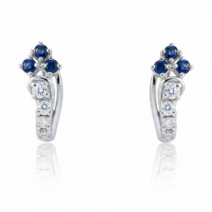 92.5 Silver Blue J Studs Pair