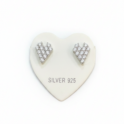 92.5 Silver Mini Heart Studs | Stylish Cute Design | Elegant Jewellery