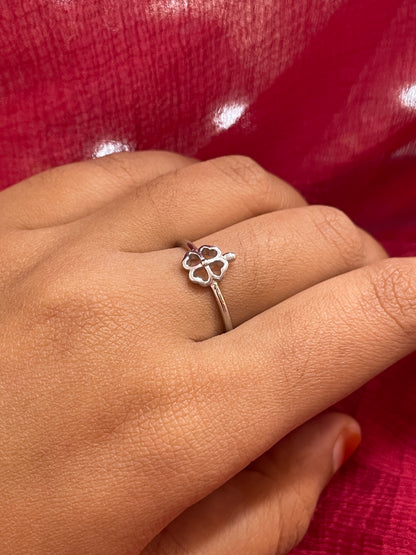 92.5 Silver Flower Ring for Women Size 14 | Stylish Petal Motif | Elegant Fashion Jewellery