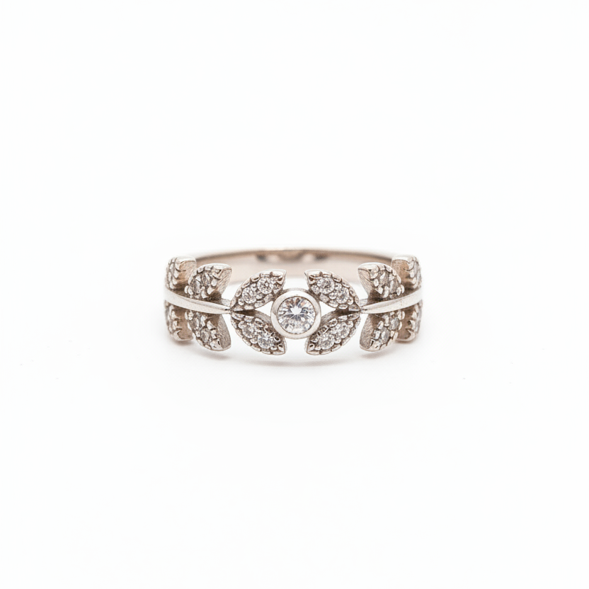 92.5 Silver Leaf Ring for Women Size 10 | Stylish Nature-Inspired Design | Elegant Daily Wear Jewellery
