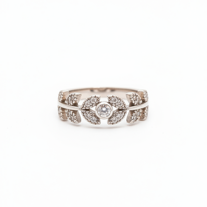92.5 Silver Leaf Ring for Women Size 10 | Stylish Nature-Inspired Design | Elegant Daily Wear Jewellery