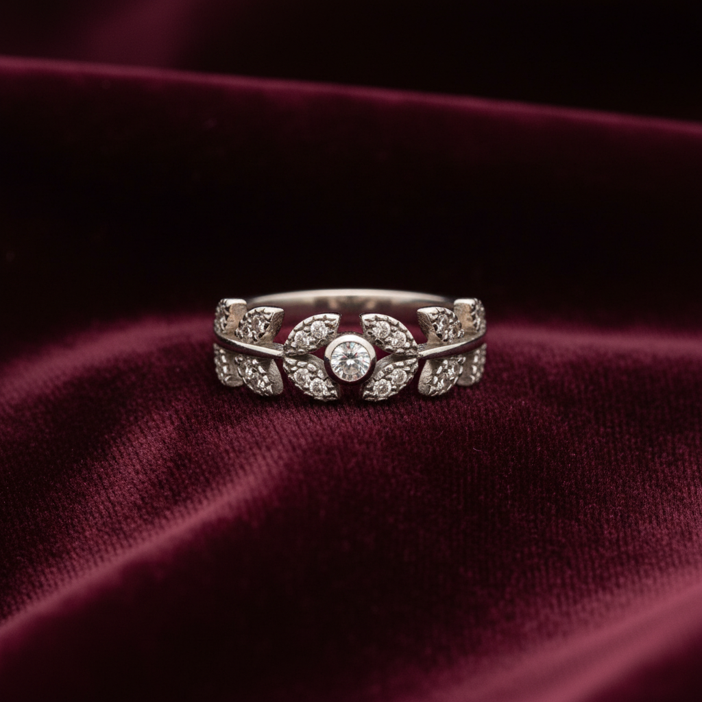 92.5 Silver Leaf Ring for Women Size 10 | Stylish Nature-Inspired Design | Elegant Daily Wear Jewellery