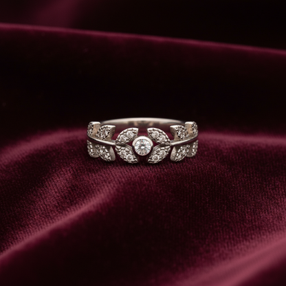 92.5 Silver Leaf Ring for Women Size 10 | Stylish Nature-Inspired Design | Elegant Daily Wear Jewellery