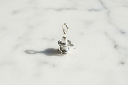 92.5 Silver Shiva Lingam Design Pendant for Men & Women – Traditional Temple Style
