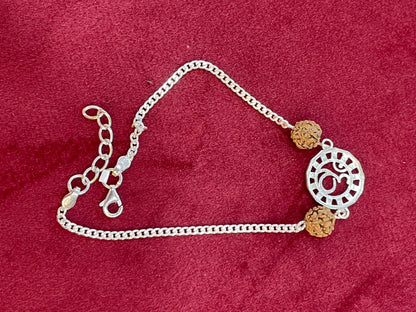925 Silver Om Rudraksha Rakhi