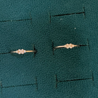 92.5 Silver Rose Gold Plated White CZ Geometric Toe Rings