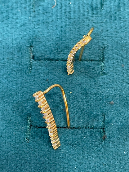 925 Silver Gold Plated Minimal Earcuffs
