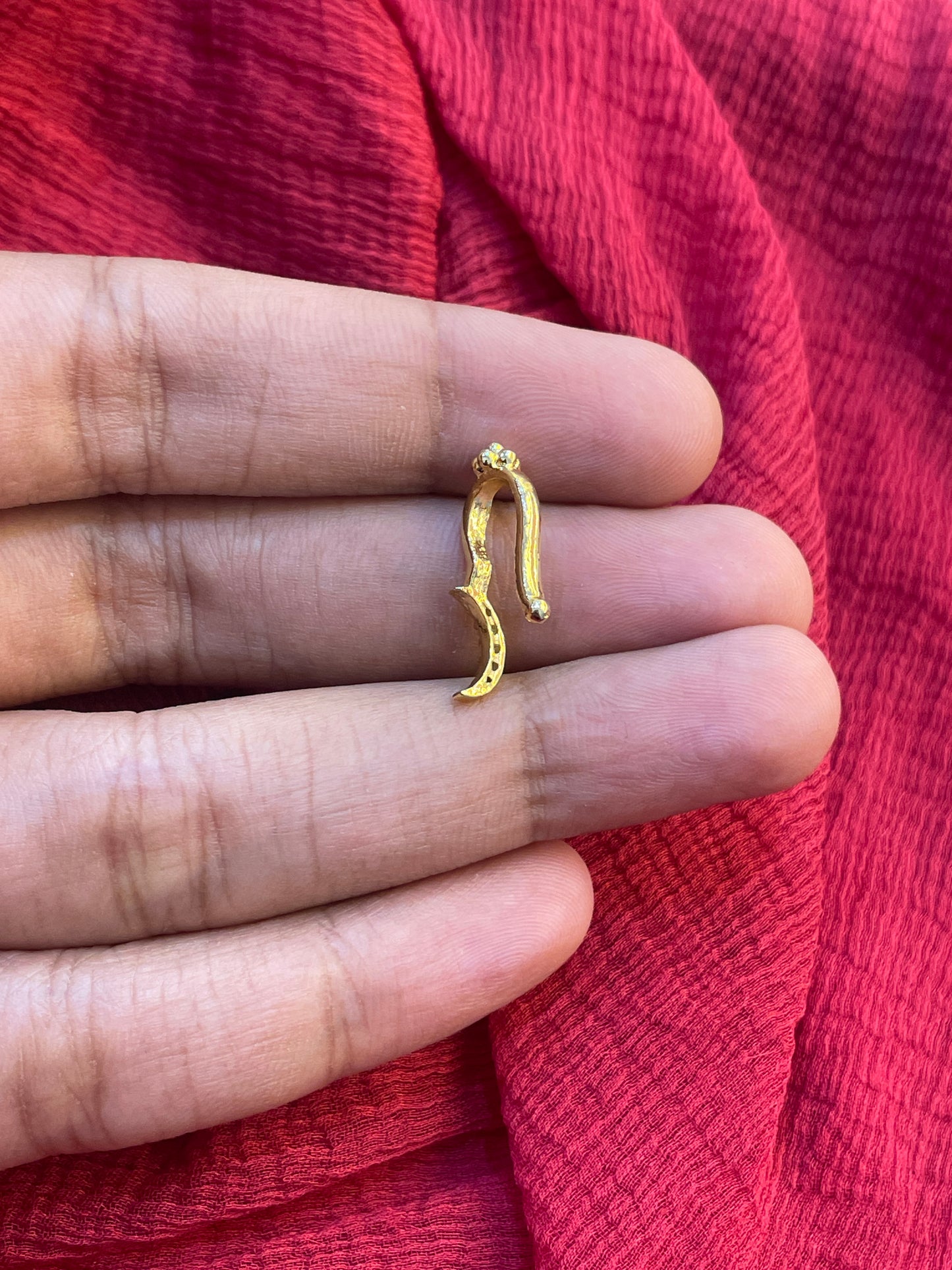 92.5 Silver Gold Plated Moon Shape Press-On Bugadi for Women | Stylish Non-Piercing Ear Cuff | Celestial Jewellery