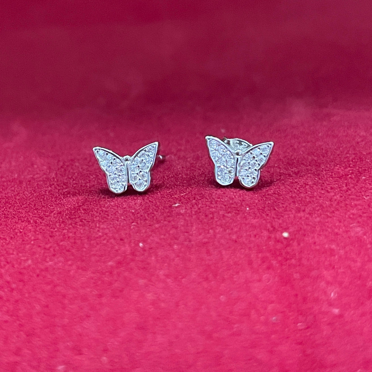 92.5 Sterling Silver Mini Butterfly Studs pair