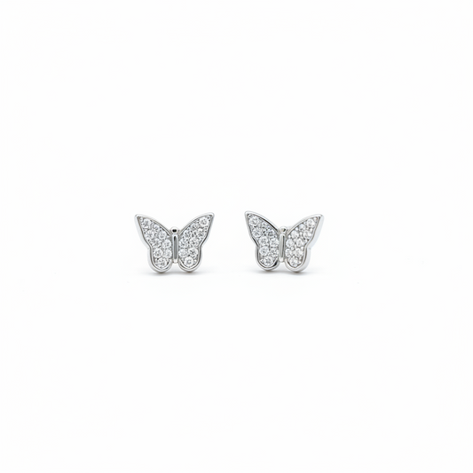 92.5 Sterling Silver Mini Butterfly Studs pair