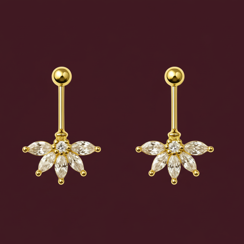 92.5 Silver Five Leaf Bugadi Pair| Classic Floral Design | Jewellery