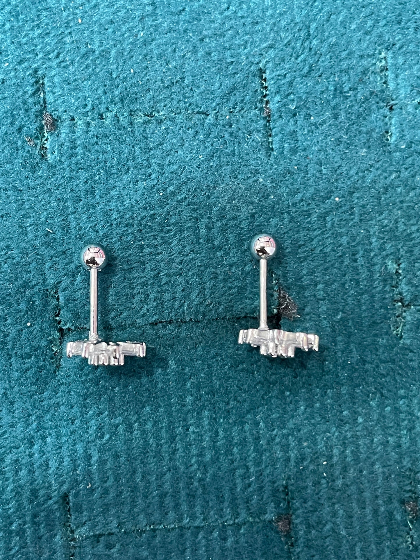 925 Silver Starburst Stud Earrings | CZ Sparkle Daily Wear Earrings with Ball Screw Back