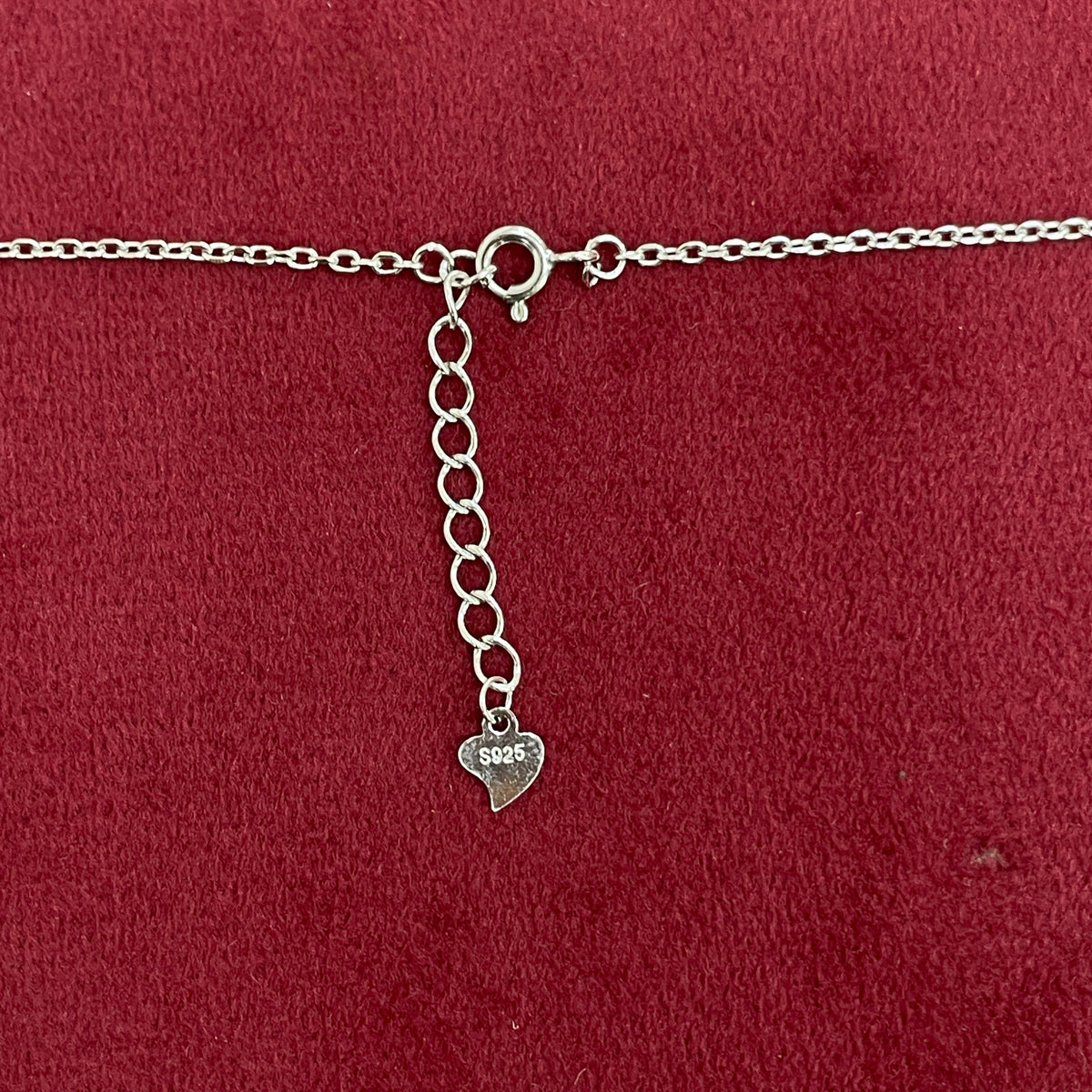 92.5 Silver White CZ Winged Heart Chain for Women