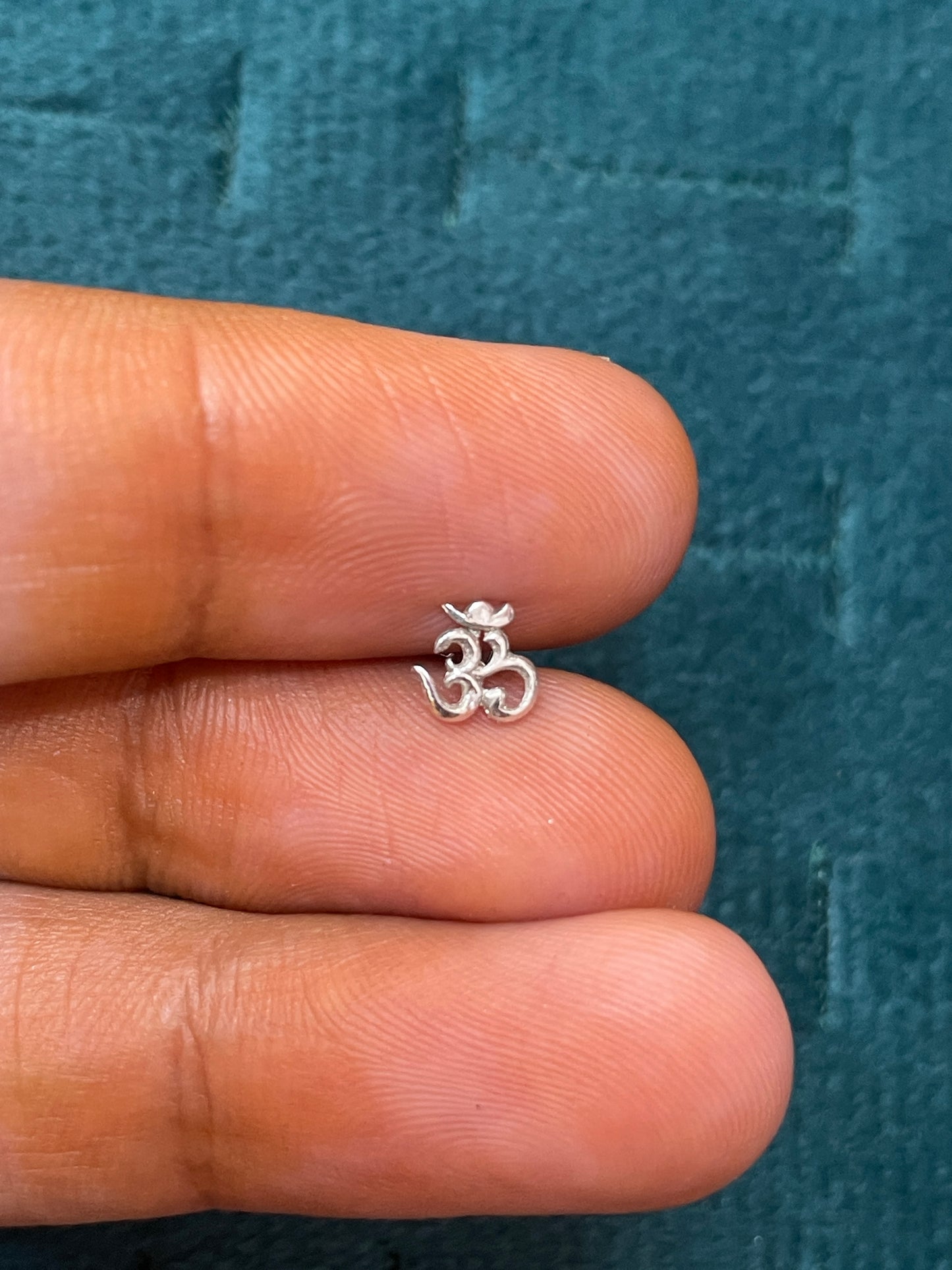92.5 Silver OM Second Studs | Stylish Spiritual Symbol Design | Elegant Jewellery