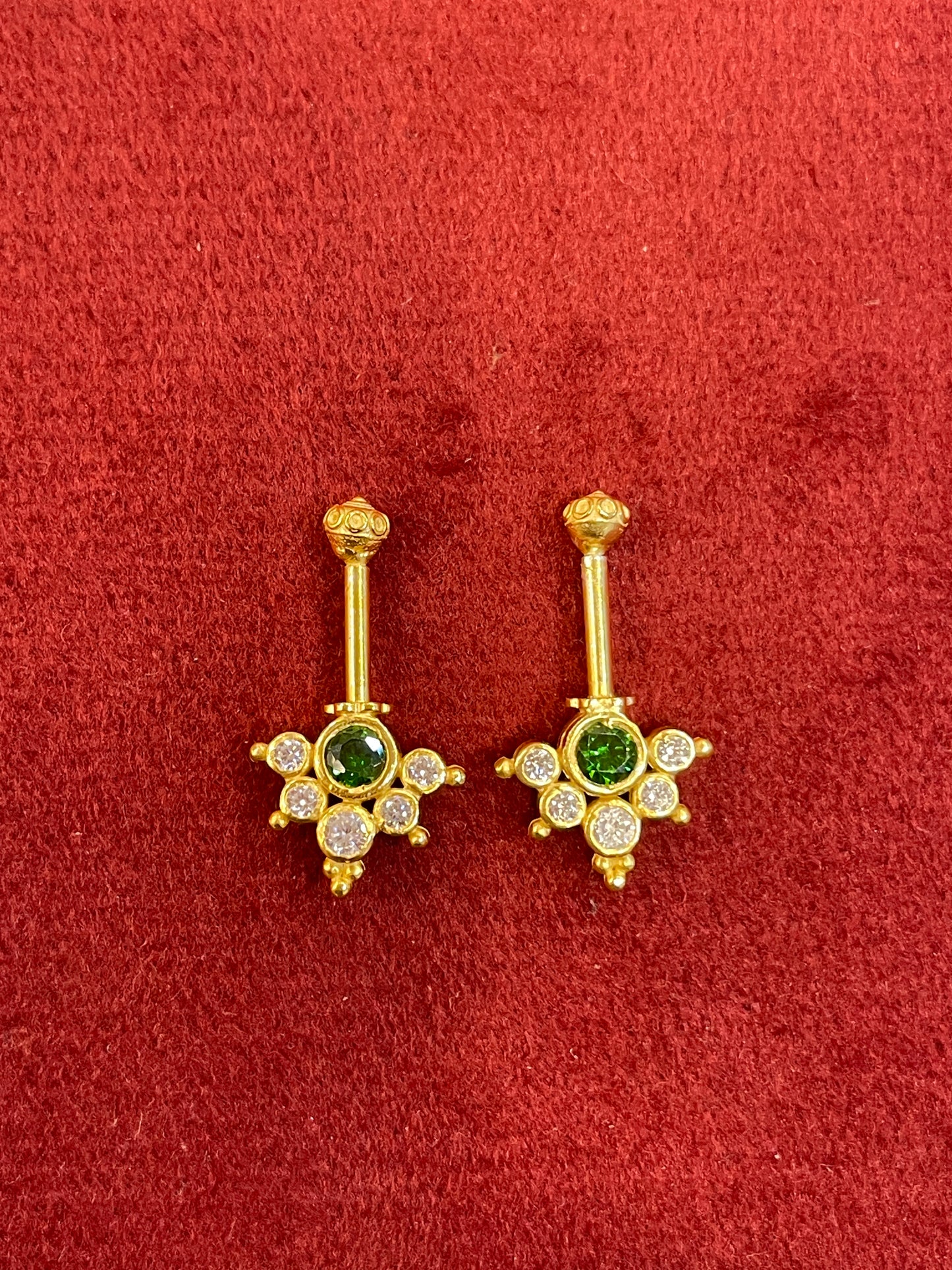 92.5 Silver Multicolor Reversible Temple Bugadi (Pair) | Dual Style Design | Jewellery