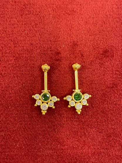 92.5 Silver Multicolor Reversible Temple Bugadi (Pair) | Dual Style Design | Jewellery
