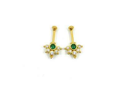 92.5 Silver Multicolor Reversible Temple Bugadi (Pair) | Dual Style Design | Jewellery