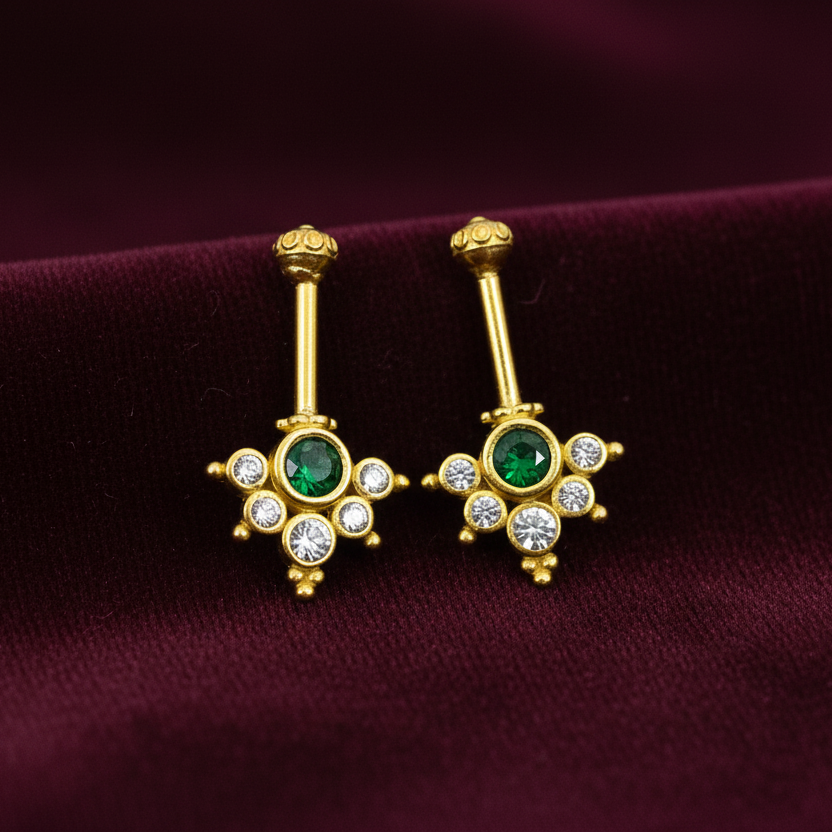 92.5 Silver Multicolor Reversible Temple Bugadi (Pair) | Dual Style Design | Jewellery